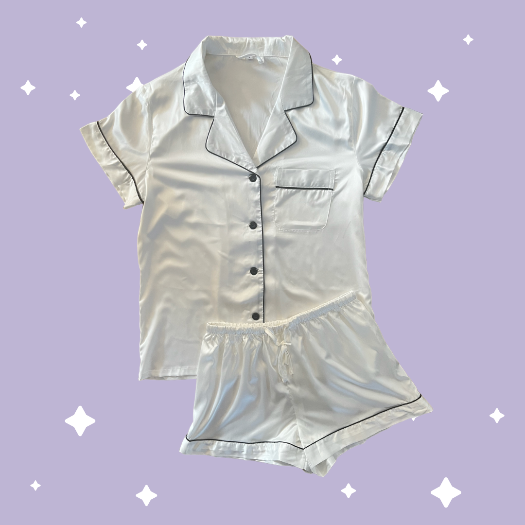 Satin Pyjama Sets - White