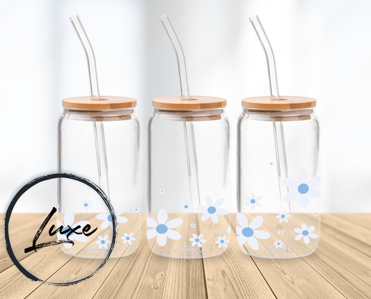 16oz Tumbler #02 - Blue Daisies