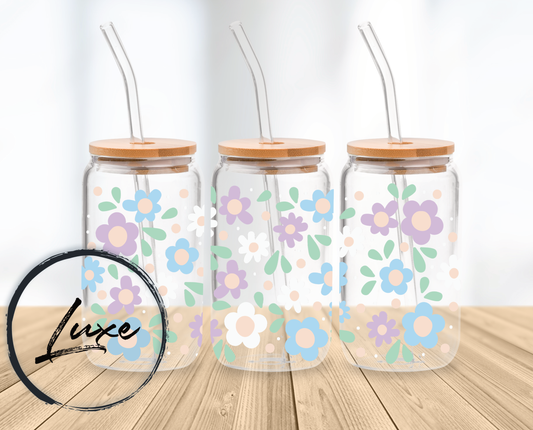 16oz Tumbler #04 - Blue Violet Daisies