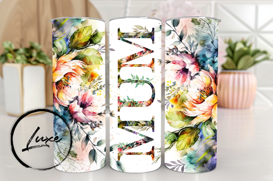 20oz Tumbler #10 - Floral Mum