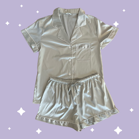 Satin Pyjama Sets - Sage