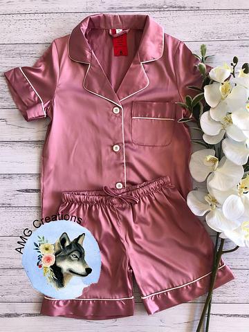 Dusty Rose Children’s Satin Pyjama Set